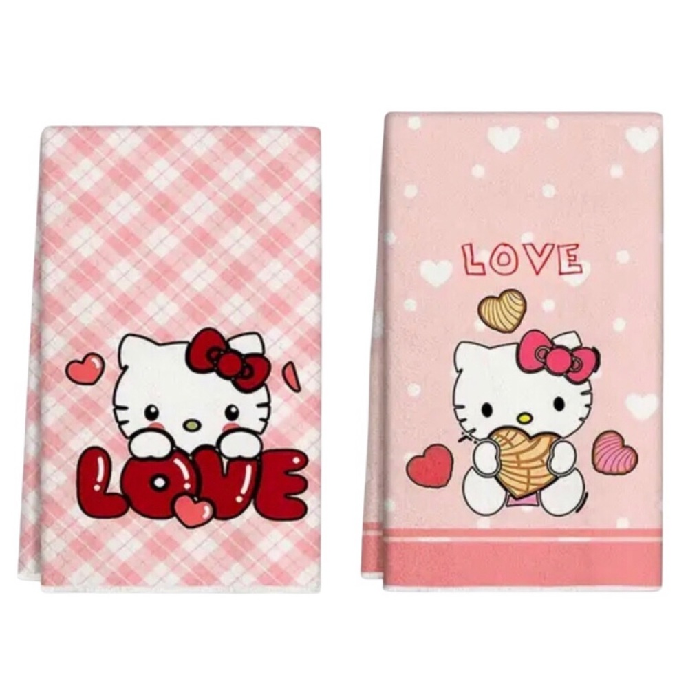 Sanrio Hello Kitty Pink Hand / Kitchen Towels, Set of 2